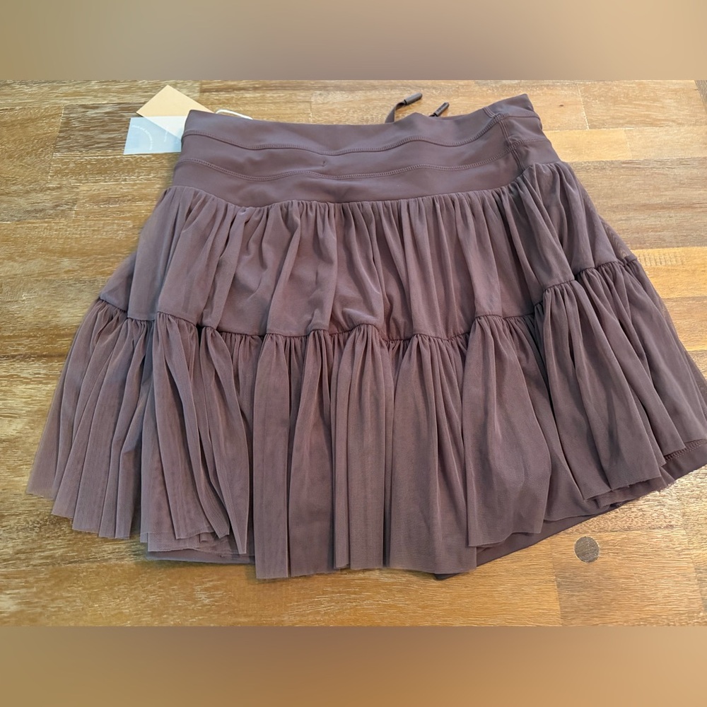 POPFLEX Women's Layered Ruffle Skort - Mauve Brown “peppercorn” - Picture 6 of 6